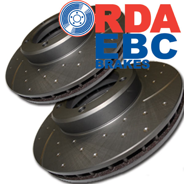 DIMPLD SLOTTED FRONT DISC BRAKE ROTORS+PADS for Toyota Prado 150 Series RDA8097D