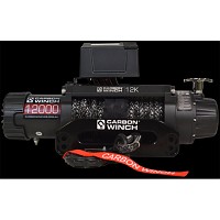 Carbon 12K 12000lb Electric Winch With Black Rope & Hook (VER. 2)